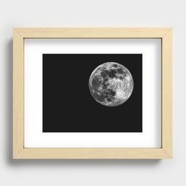 Moon in Dark Sky Recessed Framed Print