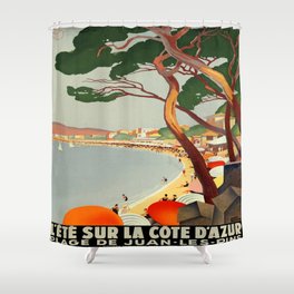 Vintage poster - Cote D'Azur, France Shower Curtain