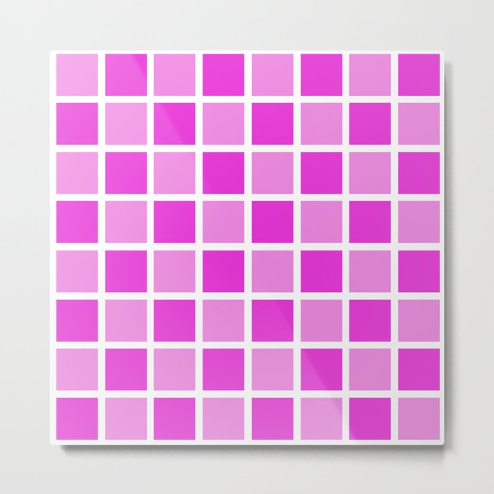Modern Checkers (pink tiles) Metal Print