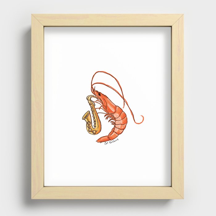 Saxophone Shrimp Recessed Framed Print