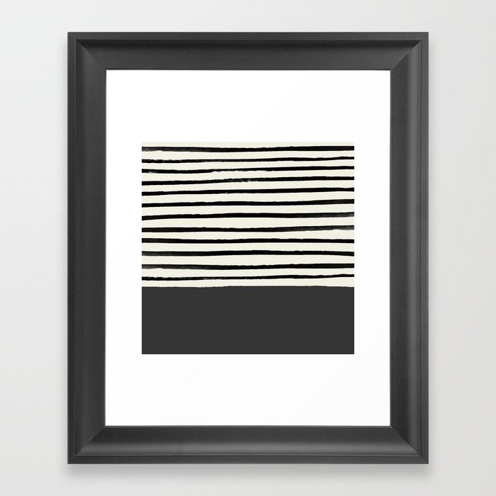 Charcoal Gray x Stripes Framed Art Print