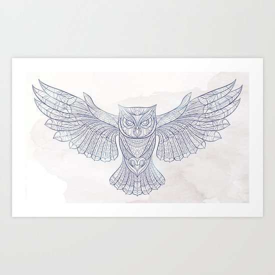 Ethnic Owl Art Print