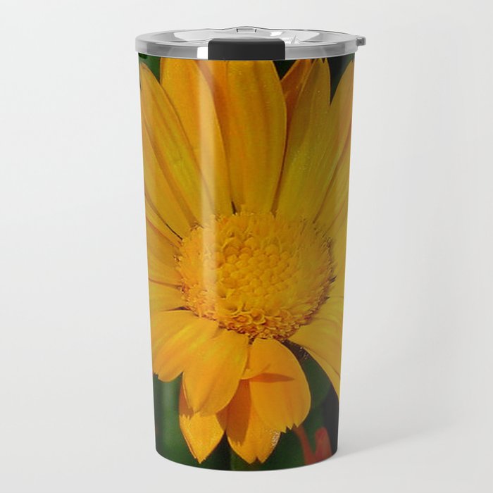 Pale Orange Marigold Flower With Garden Background  Travel Mug