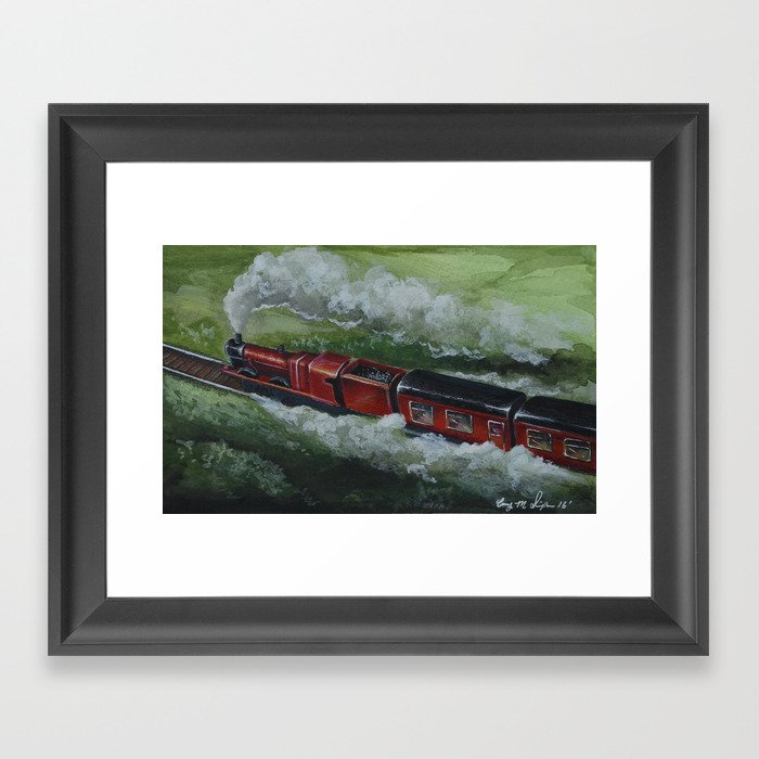 The Hogwarts Express Watercolor Painting Framed Art Print By