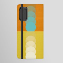 Grid retro color shapes patchwork 1 Android Wallet Case