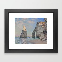 The Rock Needle and the Porte d'Aval by Claude Monet Framed Art Print | Nature, Landscape, Vintage, Illustration, Rocks, Monet, Fine, Rock, Claudemonet, Fineart 