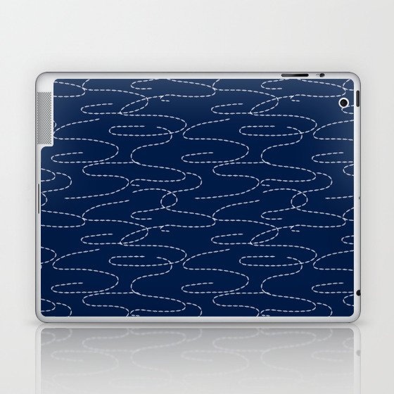 Japanese Sashiko Embroidery Stitches Pattern Laptop & iPad Skin