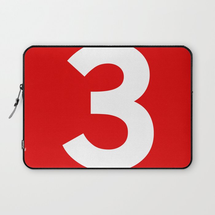 Number 3 (White & Red) Laptop Sleeve