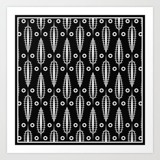Art Deco No. 20 Fishnet white sheets . Art Print