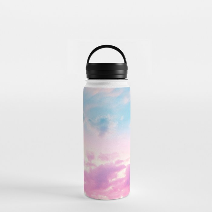 Unicorn water bottle featuring pastel painting by child artist