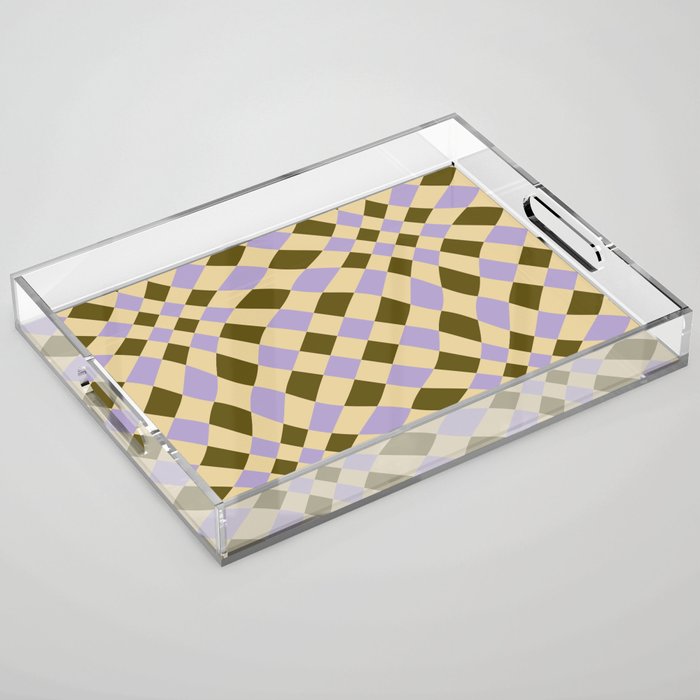 Warped Tiles Pattern (Trendy Color Palette) Acrylic Tray