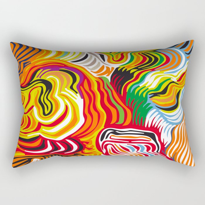 colored flow Rectangular Pillow