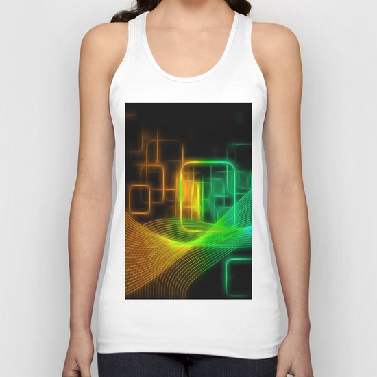 Abstract glowing lines Unisex Tank Top
