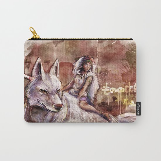 Miyazaki's Mononoke Hime - San and the Wolf TraDigital Painting Carry-All Pouch