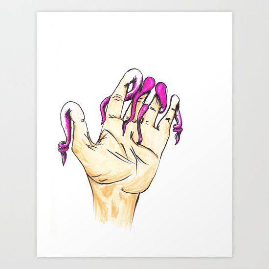 Tentacle Fingers Art Print