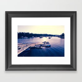 Winter Harbor Sundown Framed Art Print