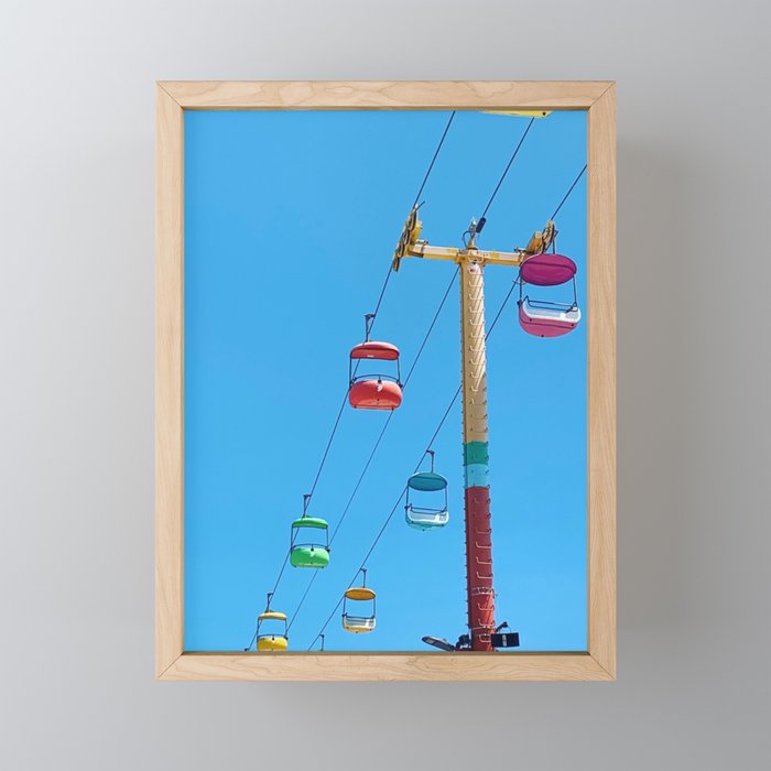 Santa Cruz Beach Boardwalk, Colorful Tramway by Christie Olstad Framed Mini Art Print