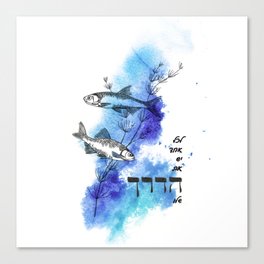 blue fish - Everyone has their own path Canvas Print
