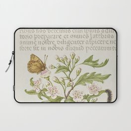 Vintage calligraphic art with green plants Laptop Sleeve