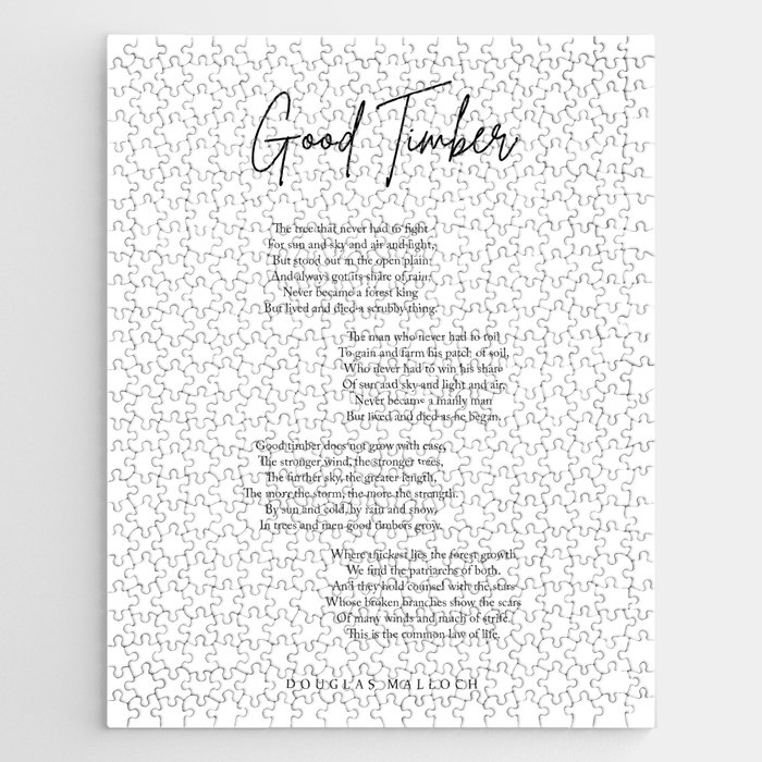 Good Timber - Douglas Malloch Poem - Literature - Typography 2 Jigsaw Puzzle
