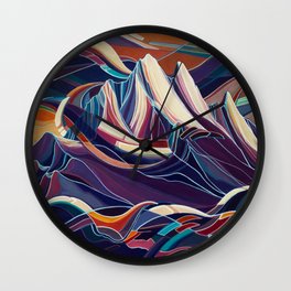 Scattered Wall Clock | Circular, Design, Vancouver, Jessagilbert, Purple, Artwork, Homedecor, Whistler, Mountains, Nature 