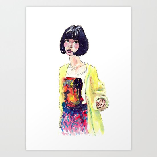 Fashion Illustration . Oriental Girl Art Print