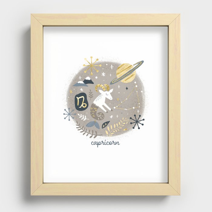 Capricorn Earth Recessed Framed Print