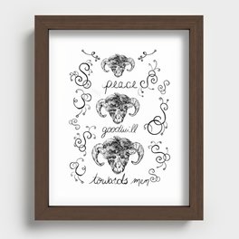 Sheep Peace and Goodwill Recessed Framed Print