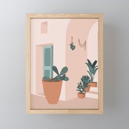 Summer doorway in Greece Framed Mini Art Print