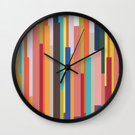 Colorful Shady Stripes Pattern Wall Clock