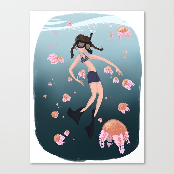 Jellyfishing Canvas Print