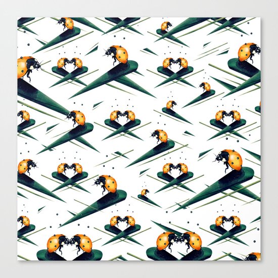 Bugs in Love (Pattern) Canvas Print