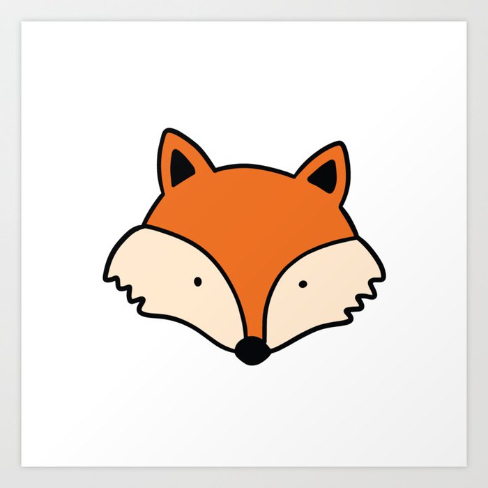 how to draw a simple fox face