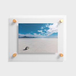 Aerial view of the Bonneville Salt Flats Floating Acrylic Print