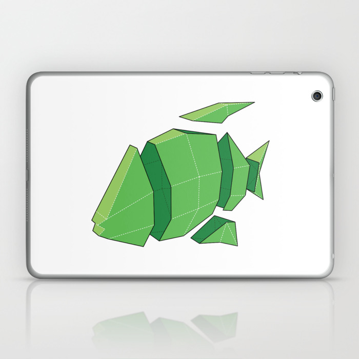 Illustration Of A 3d Paper Craft Fish Model Laptop Ipad Skin By