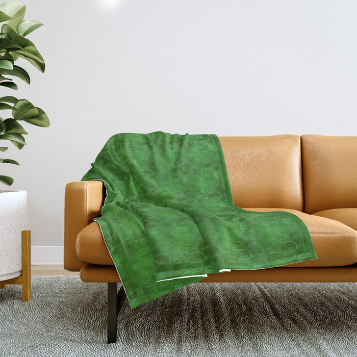 children's pattern-pantone color-solid color-green Throw Blanket