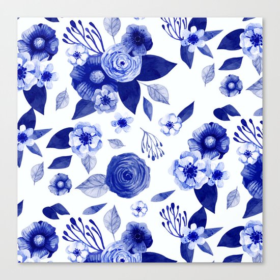 Flowers Print Canvas Print