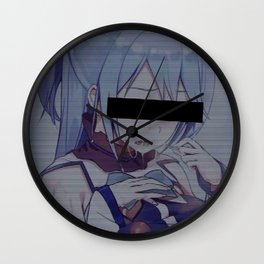 Sad anime aesthetic - useless goddess Wall Clock