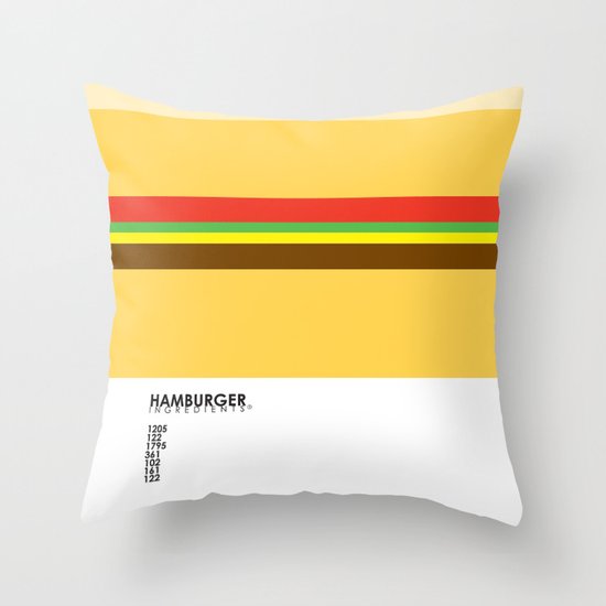 Pantone Food - Hamburger Throw Pillow