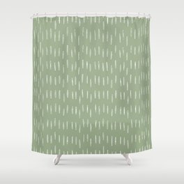 Raindrop Boho Abstract Pattern, Sage Green Shower Curtain