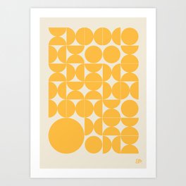 Circle Pattern - Yellow  Art Print