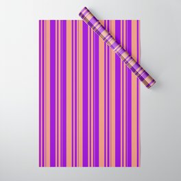 [ Thumbnail: Dark Salmon and Dark Violet Colored Lined/Striped Pattern Wrapping Paper ]