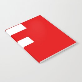 Letter F (White & Red) Notebook