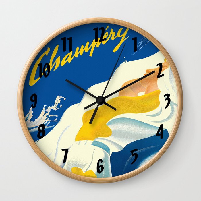 Vintage Champery Switzerland Travel Wall Clock