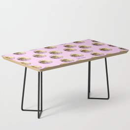 Let's dance yellow disco ball- pink background Coffee Table