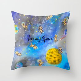 Space Koala: Love My Space Throw Pillow