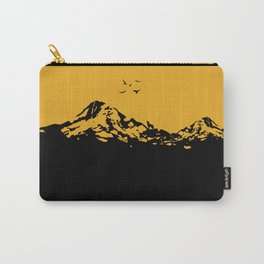 the wolf howls at the birds yellow black Carry-All Pouch