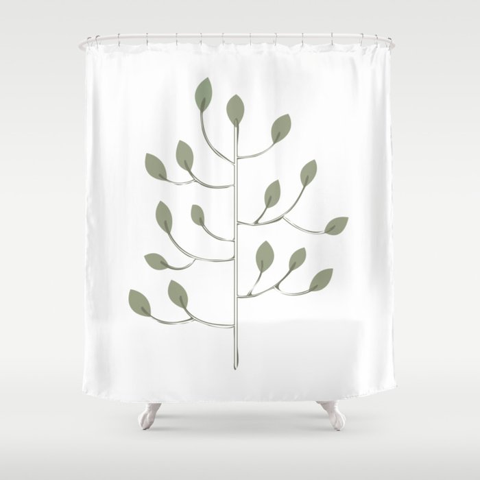 green leaves of the trees Shower Curtain