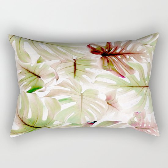 Monstera Pastel Rectangular Pillow