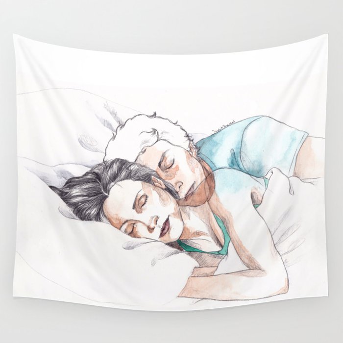 Sleeping Couple Wall Tapestry By Juditmallolart Society6